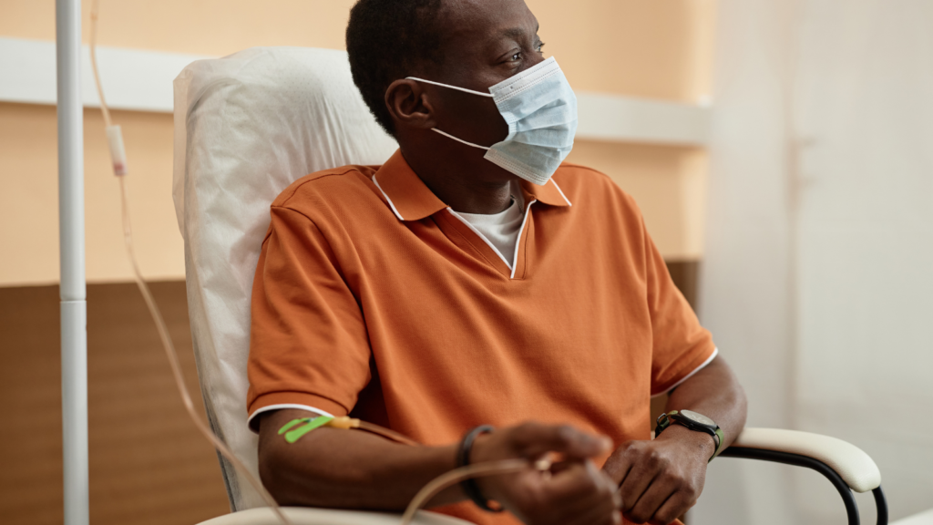 Man receiving chemotherapy
